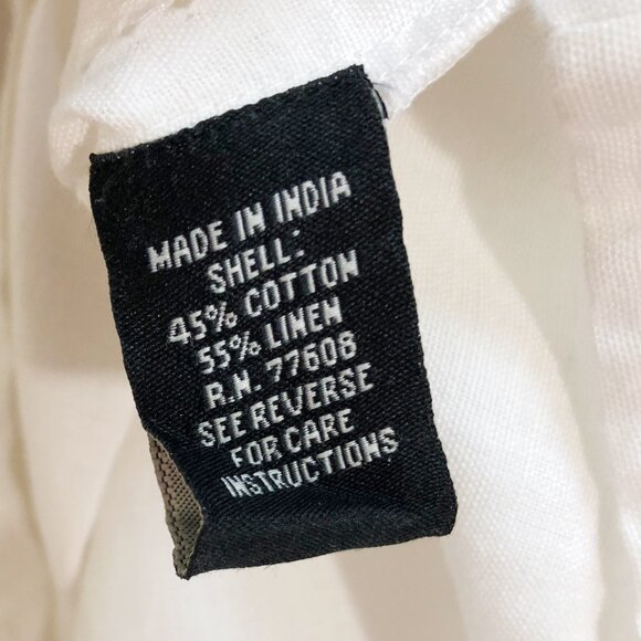 NWT! J. PETERMAN Paradise Linen Embroidered Boho Relaxed Fit Peasant Blouse S - Picture 12 of 12